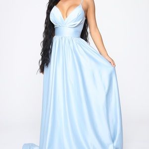 Fashion Nova light baby blue ball gown dress